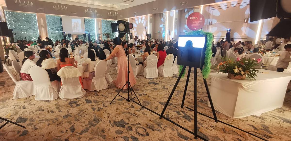 Photobooth installed in a wedding hall